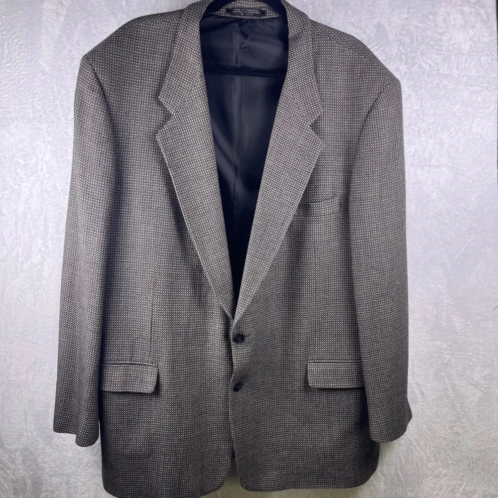 Albert Nippon Men's Wool Houndstooth Blazer Jacket‎ Size L 48 Classic Fit